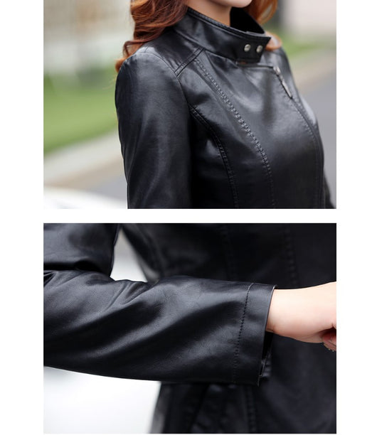 Chaqueta de Invierno Corta PU para Mujer con Forro de Algodón - Image 11