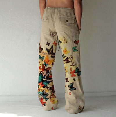 Pantalones Casuales para Hombre Primavera-Otoño con Estampado de Mariposas - Image 13