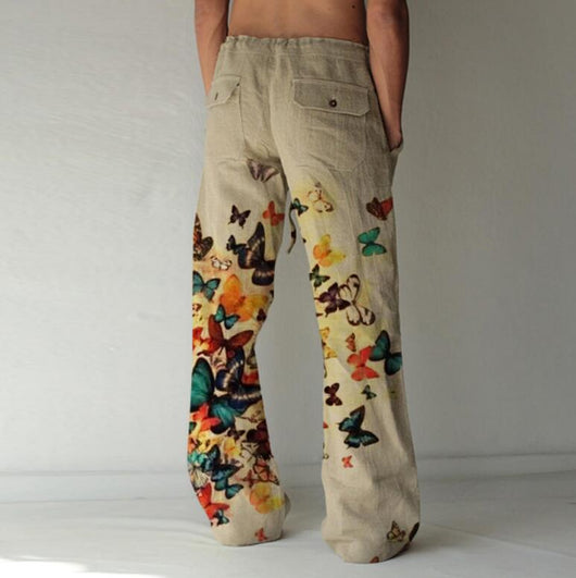 Pantalones Casuales para Hombre Primavera-Otoño con Estampado de Mariposas - Image 13