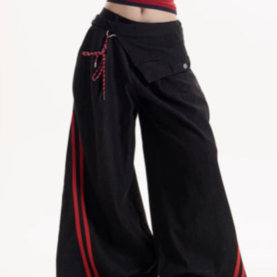 Pantalones Casuales Retro Americano a Rayas con Toque Picante - Image 10
