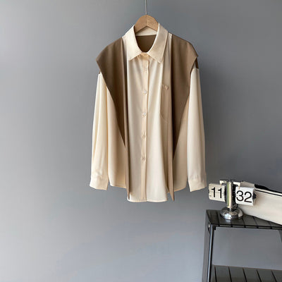 Camisa Suelta de Dos Piezas con Chal para Mujer - Image 7