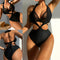 Bikini Mujer Europeo Americano con Detalles Calados para Playa