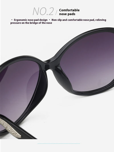 Brown oversized butterfly sunglasses with gradient lenses and a silver-tone floral accent on the temple. - Image 22