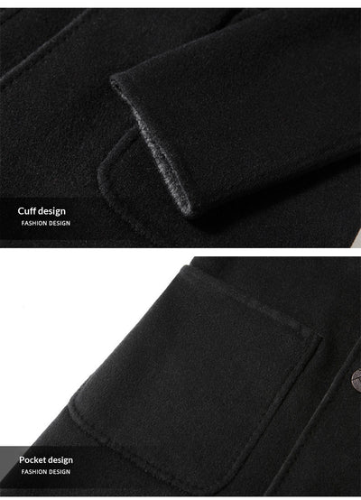 Abrigo de Lana Reversible para Hombre con Capucha - Image 11