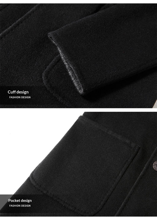 Abrigo de Lana Reversible para Hombre con Capucha - Image 11