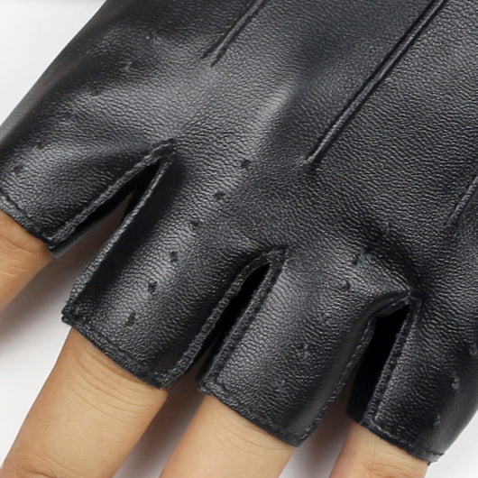 Guantes de Cuero Mitones con Tres Bandas para Hombre - Image 11
