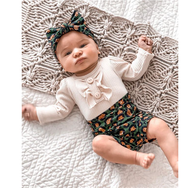 Conjunto de Algodón Estampado Verde para Niña - Image 6