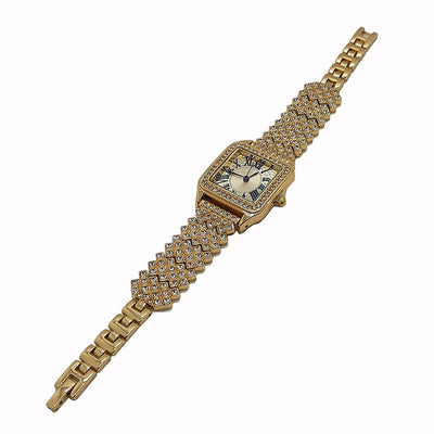 Reloj para Mujer con Diamantes Completos Pulseras Juego Cuadrado Estrella Cielo - Image 2
