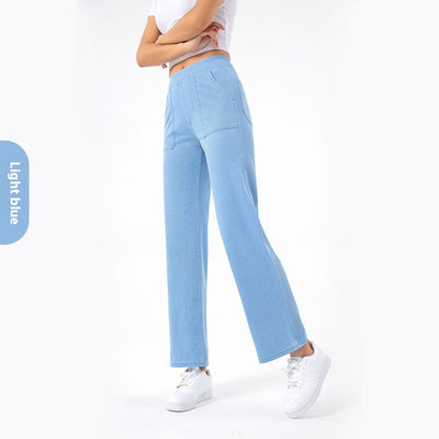 Pantalones Cargo Retro Cintura Alta Mujer Pierna Recta Ancha - Image 8