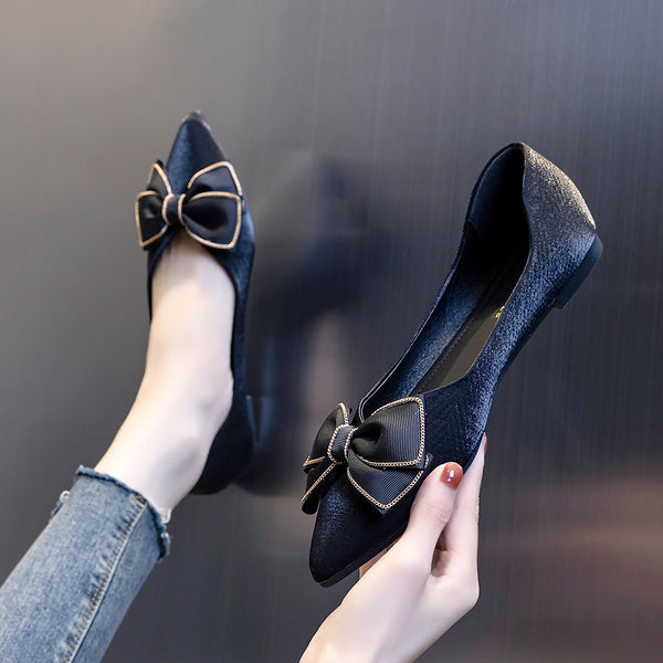 Zapatos de Tacón Bajo con Moño y Punta Fina para Mujer - Image 3