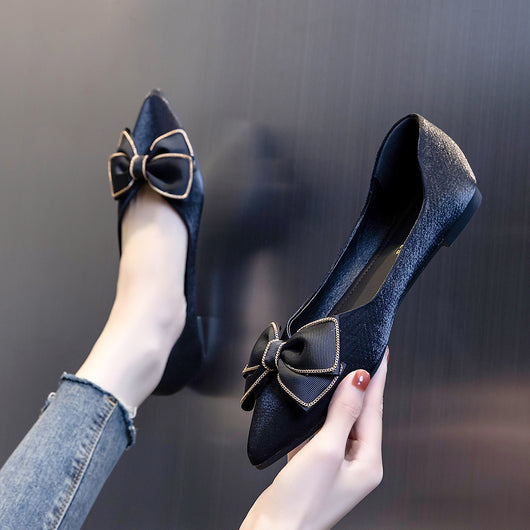 Zapatos de Tacón Bajo con Moño y Punta Fina para Mujer - Image 3