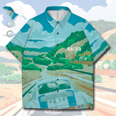 Playera Artística Libertad Salvaje - Diseño Coche en Campo de Trigo - Image 3