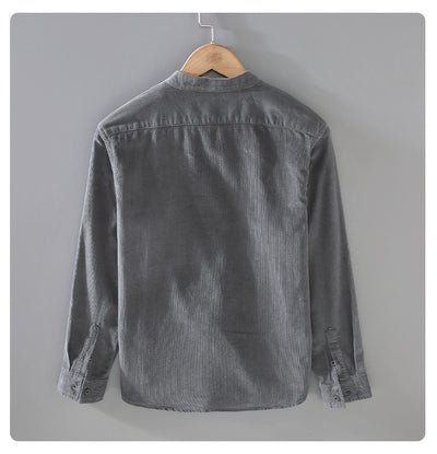 Chaqueta Camisa Retro de Pana para Hombre con Cuello Alzado - Image 9