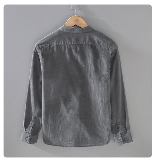Chaqueta Camisa Retro de Pana para Hombre con Cuello Alzado - Image 9