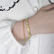 Pulsera de Plata Esterlina Diseño Coreano Lujo Ligero con Textura Plisada y Cadena