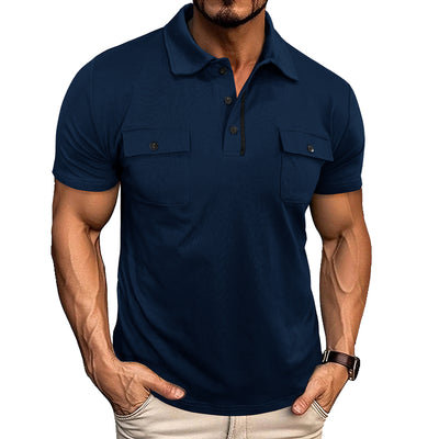 Polo Casual de Verano con Bolsillos y Botones para Hombre - Image 30
