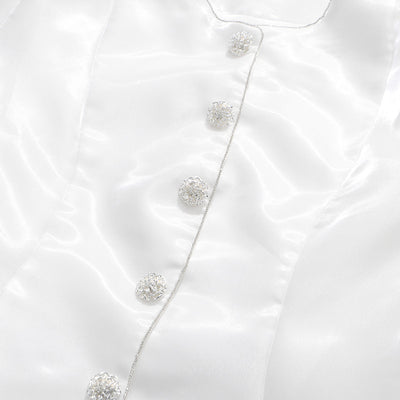Blusa Cuello Redondo con Mangas Farol - Diseño Clásico de Botón Único - Image 10