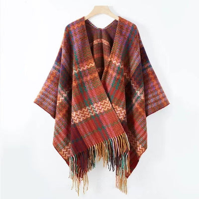 Rebozo Étnico Grueso con Borlas para Viajes y Clima Frío - Image 5