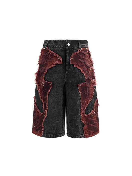 Pantalones Denim Cropped con Costuras Desgastadas - Image 6