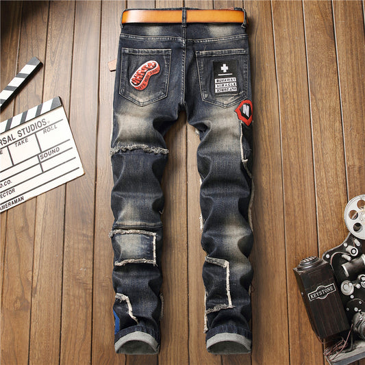 Jeans Rotos Elásticos Estilo Europeo Americano para Hombre - Image 2