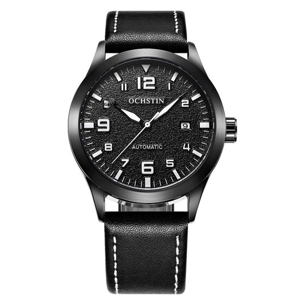 Reloj Mecánico Automático Retro Cuero Genuino Estilo Ejecutivo - Image 5