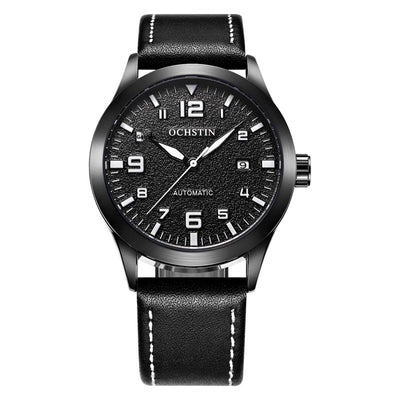 Reloj Mecánico Automático Retro Cuero Genuino Estilo Ejecutivo - Image 5