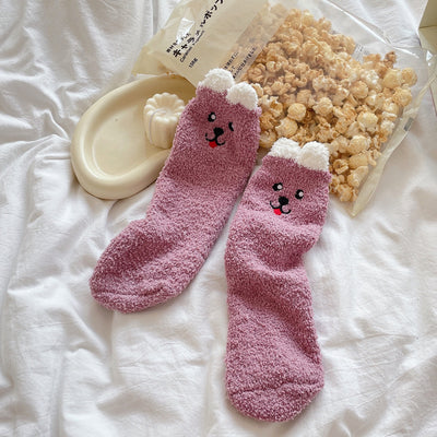 Calcetines Térmicos Japoneses de Tubo Medio con Forro de Coral Fleece para Invierno - Image 18