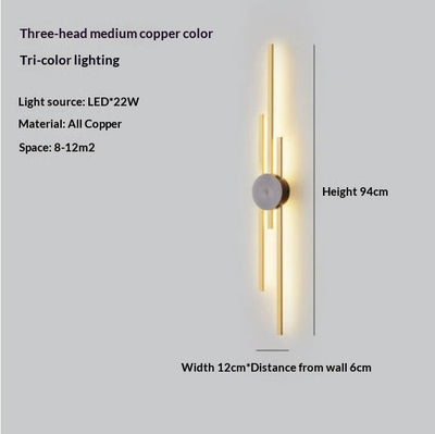 Lámpara de Pared Cobre Nordic Lujo para Sala y Pasillo - Image 5