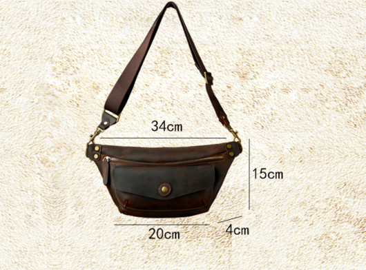 Bolsa de Pecho Personalizada en Cuero Genuino Hecha a Mano - Image 8