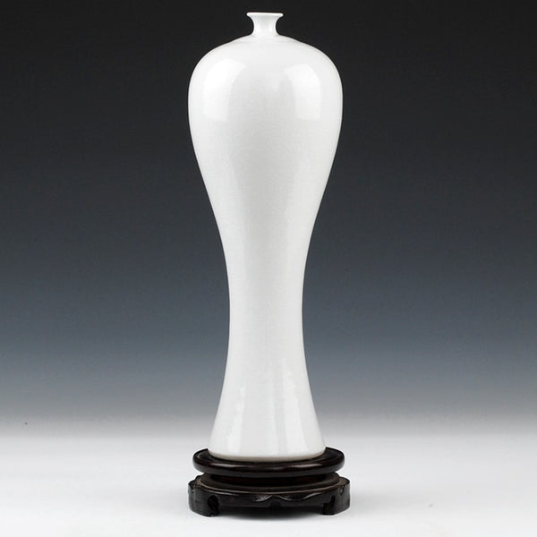Botella de Porcelana Antigua China con Acabado Agrietado Decorativo