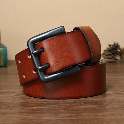 Cinturón Táctico de Cuero Genuino con Hebilla Doble para Hombre - Image 2