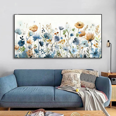 Cuadro de Flores Acuarela Pintado a Mano - Lienzo Decorativo para Sala y Comedor - Image 4