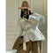 Chaqueta Acolchada Estilo Bata con Encaje para Mujer