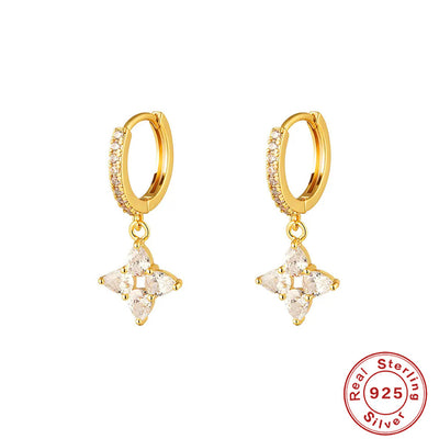 Aretes de Plata 925 Floral Lujo Ligero con Gota de Agua - Image 4