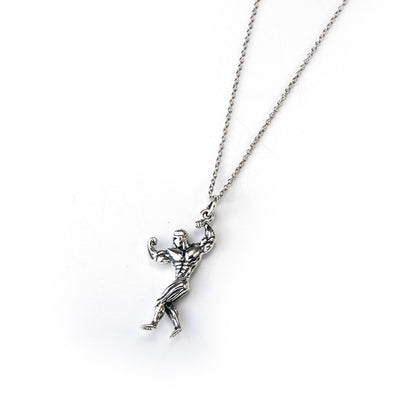 Collar Colgante Hombre Musculoso en Plata 925 - Image 8