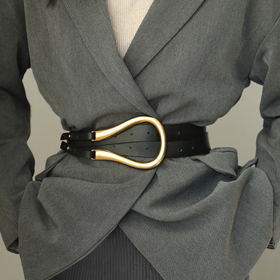 Cinturón Dorado con Hebilla de Cobre Retro para Mujer - Image 10