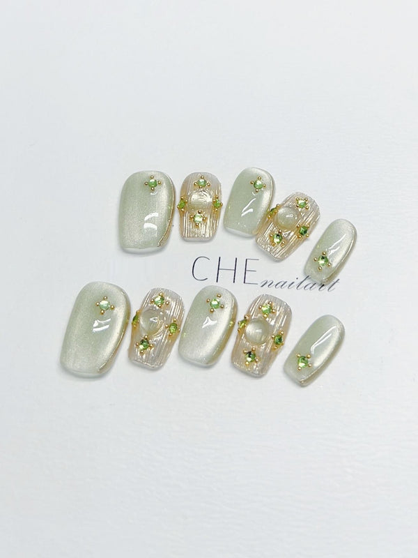 Chaleco Incrustado Verde Francés Artesanal - Estilo Corto Verano