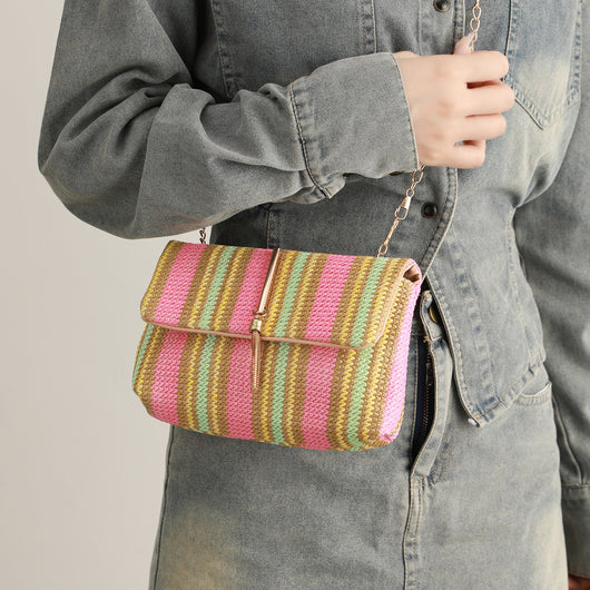 Bolso Bandolera Tejido de Paja Estilo Coreano - Image 4