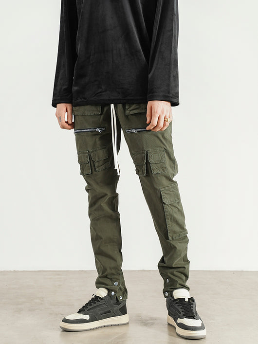 Overol Slim Fit Multibolsillos con Efecto Desgastado - Image 10
