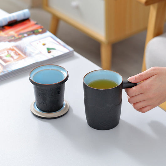 Taza Infusora de Cerámica con Tapa y Asa de Madera - Image 7