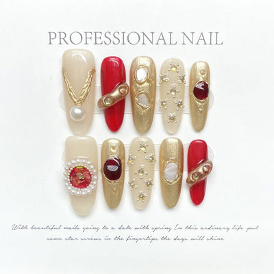 Uñas Postizas Barrocas con Gemas - Diseño Avanzado - Image 12