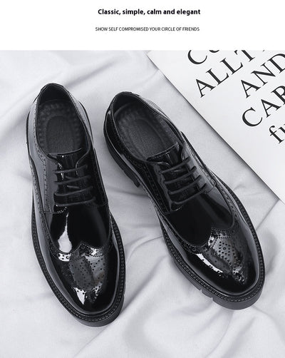 Zapatos de Cuero Casuales Estilo Británico con Tallado Brogue para Hombre - Image 13