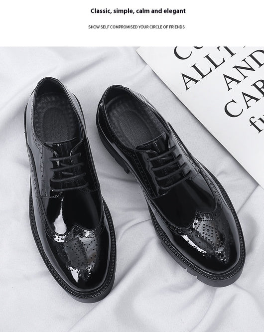 Zapatos de Cuero Casuales Estilo Británico con Tallado Brogue para Hombre - Image 13