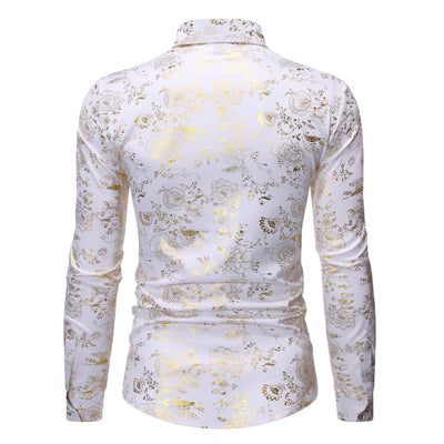 Camisa Casual de Hombre con Estampado Metalizado y Solapa - Image 15