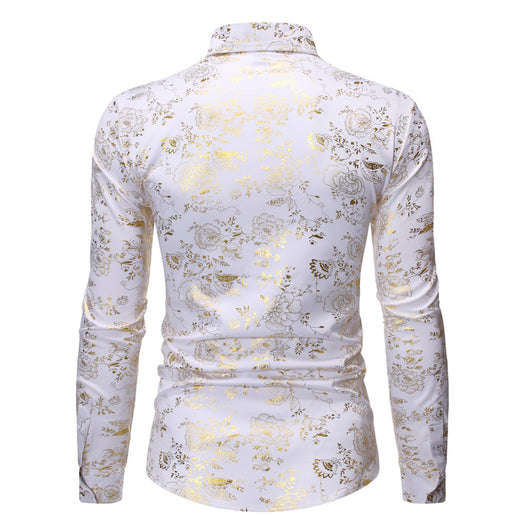 Camisa Casual de Hombre con Estampado Metalizado y Solapa - Image 15