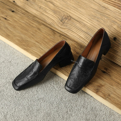 Mocasines Mujer Tacón Robusto Punta Cuadrada Elegantes - Image 27