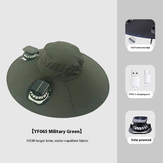 Gorra de Sombra Solar con Ventilador para Hombre - Ideal para Montaña y Pesca - Image 16