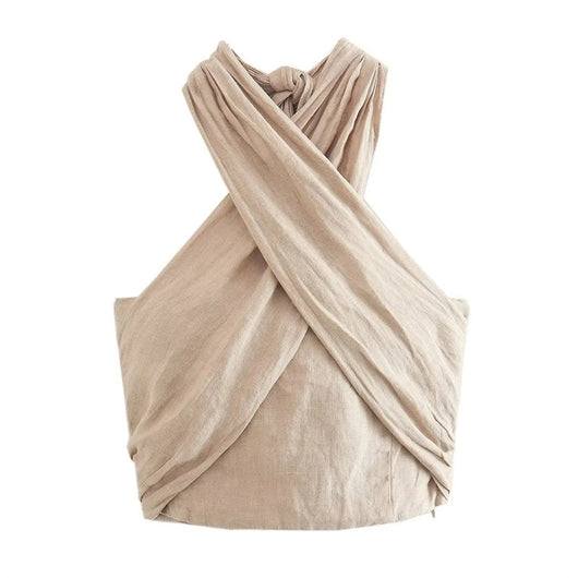 Top Halter de Lino Versátil para Mujer - Diseño Minimalista - Image 3