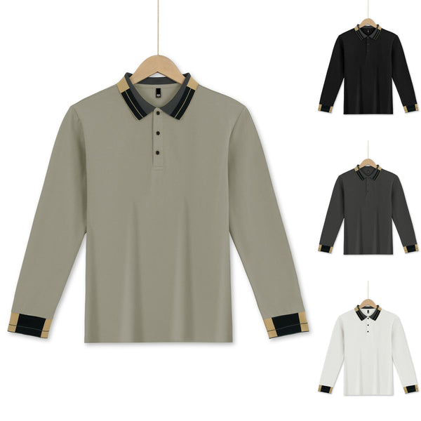 Camisa Casual de Negocios Manga Larga Solida para Hombre