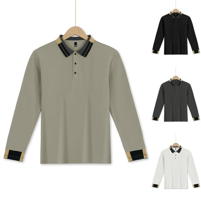 Camisa Casual de Negocios Manga Larga Solida para Hombre